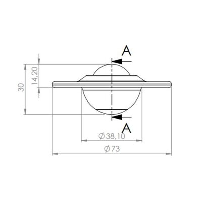 Stalen kogelpot 25.4 mm - stalen kogelrol - 55 kg