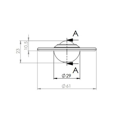 Stalen kogelpot 19 mm - rvs kogelrol - 25 kg