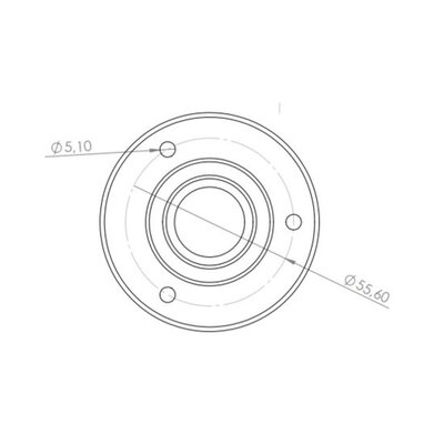 Stalen kogelpot 25.4 mm - rvs kogelrol - 55 kg