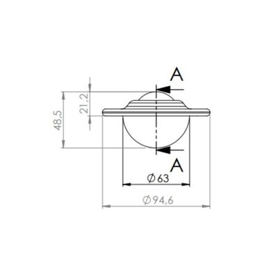 Stalen kogelpot 40 mm - rvs kogelrol - 225 kg