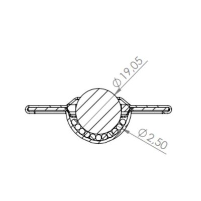 Rvs kogelpot 19 mm - rvs kogelrol - 25 kg