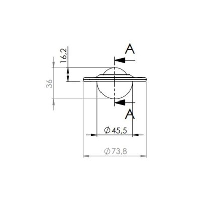 Stalen kogelpot 31.7 mm - kunststof kogelrol - 90 kg