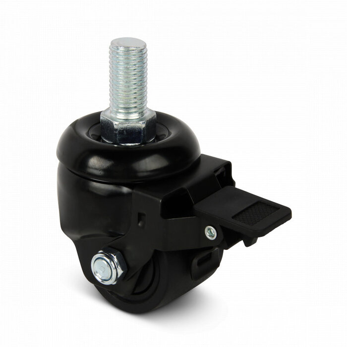 Nylon zwaarlast zwenkwiel met rem 50 mm - 300 kg