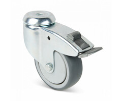 Apparaten zwenkwiel met rem 100 mm - 100 kg