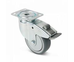 Apparaten zwenkwiel met rem 100 mm - 100 kg