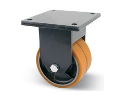 PU dubbel bokwiel 200 mm - 2200 kg