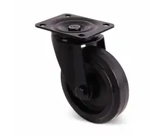 Zwart zwenkwiel 80 mm - 100 kg