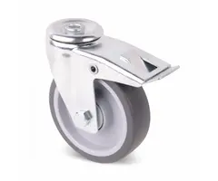 TPR rubber zwenkwiel met rem 100 mm - 100 kg
