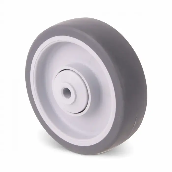 Rubber wiel 80 mm - kogellager asgat 8 mm - 80 kg