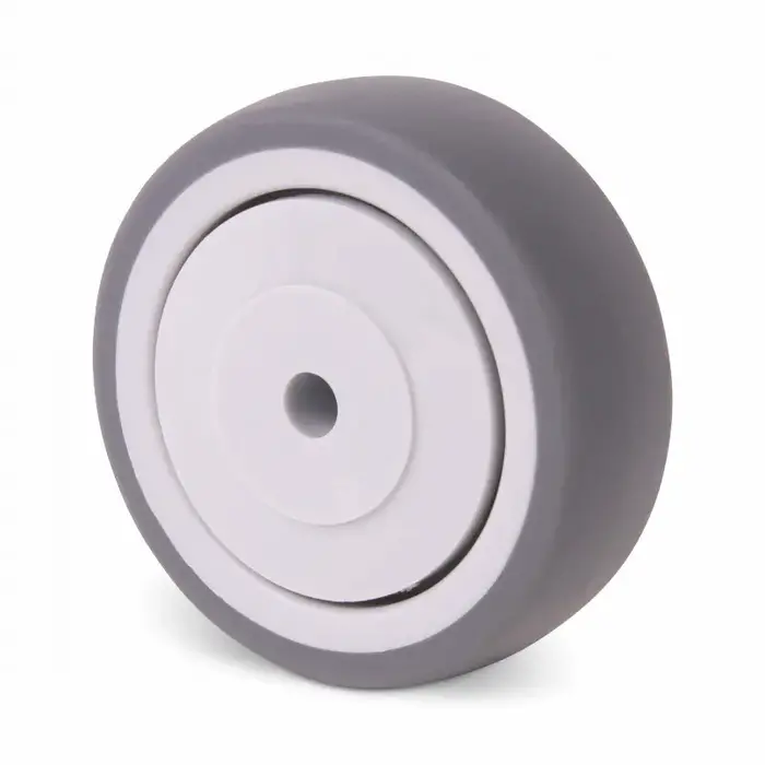 Rubber wiel 75 mm - kogellager asgat 8 mm - 75 kg