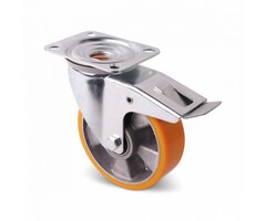 PU zwenkwiel met rem 160 mm - 350 kg