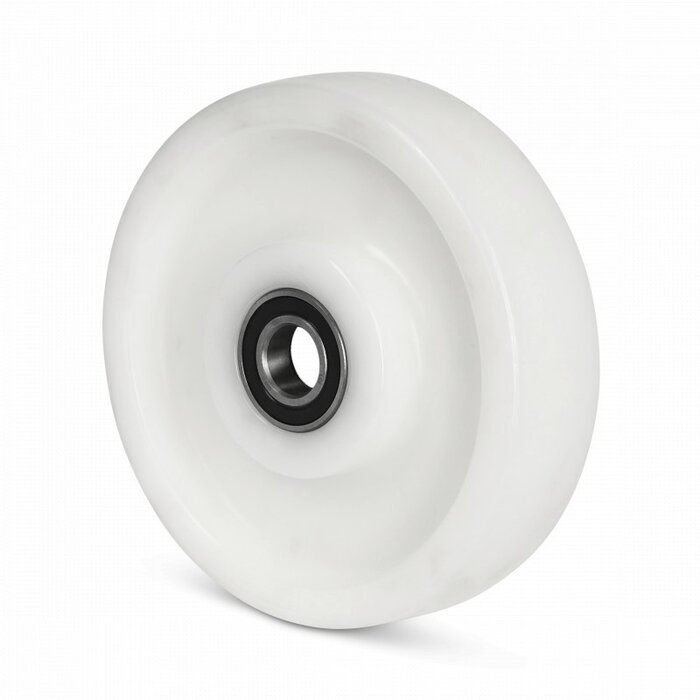 Nylon wiel 250 mm - kogellager asgat 30 mm - 1500 kg