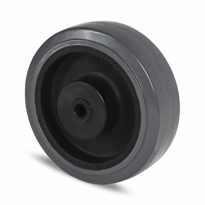 Rubber wiel 100 mm - kogellager asgat 8 mm - 180 kg