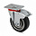 Rubber zwenkwiel met rem 125 mm - kogellager - 250 kg