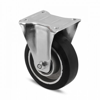 Rubber bokwiel 125 mm - kogellager - 250 kg