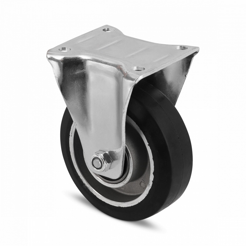 Rubber bokwiel 125 mm - kogellager - 250 kg