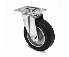 Elastisch rubber zwenkwiel 100 mm - 150 kg