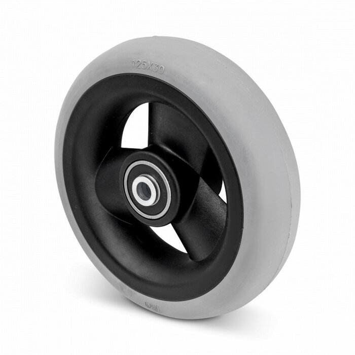 Zacht rubber wiel 125 mm - 75 kg