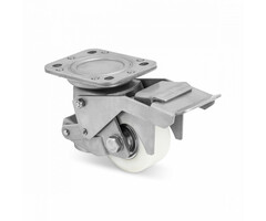 Rvs hefzwenkwiel met stelvoet 80 mm Nylon - 350 kg