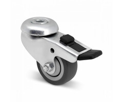 TPR rubber zwenkwiel met rem 50 mm - 40 kg