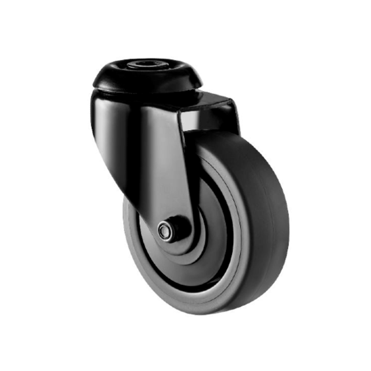 Set wielen 2 zwenkwielen 2 bokwielen 75 mm thermoplastisch rubber