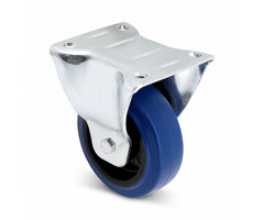 Versterkt blauw rubber bokwiel 100 mm  - 180 kg