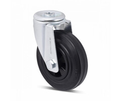 Volrubber zwenkwiel 160 mm - 135 kg
