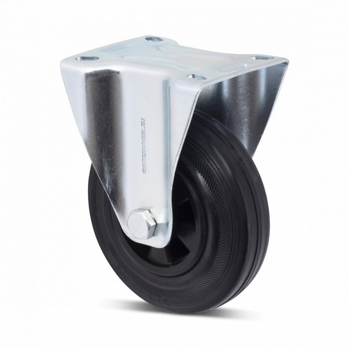 Rubber bokwiel 160 mm - rollager - 140 kg