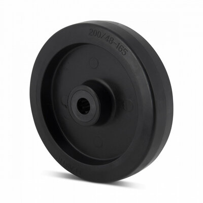 Rubber wiel 200 mm - rollager asgat 20 mm - 400 kg