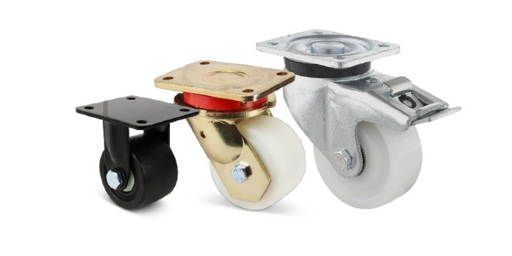 Nylon zwaarlastwielen met een lage bouwhoogte