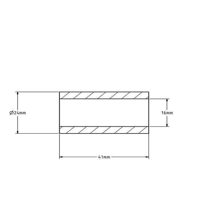 Asbus - 12x8x41 mm | Rvs / Inox