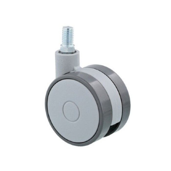 Grijs meubelwiel 60 mm - M10X15