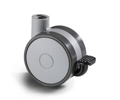 Meubelwiel met rem 60 mm - M10X25 - 50 kg