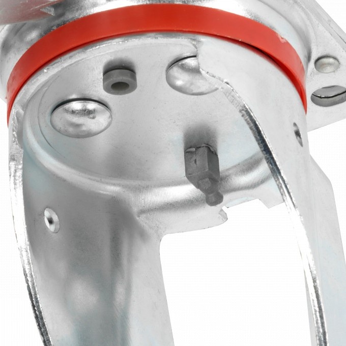 Gebolleerd PU zwenkwiel met vaste rem 160 mm - 510 kg