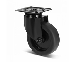 Zwart zwenkwiel 75 mm - 75 kg