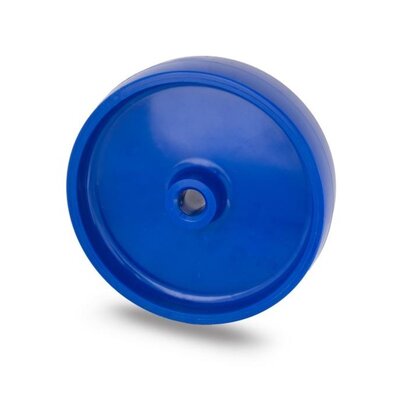 Rvs wiel 160 mm - Blauw polyaimde - rollager - 400 kg