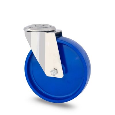 Rvs zwenkwiel 100 Nylon - rollager - boutgat - 150 k