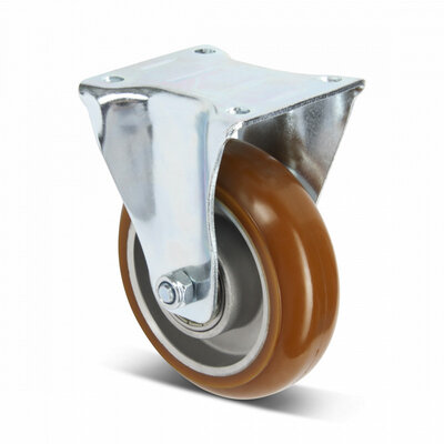 PU bokwiel 100 mm bruin gebolleerd - 270 kg