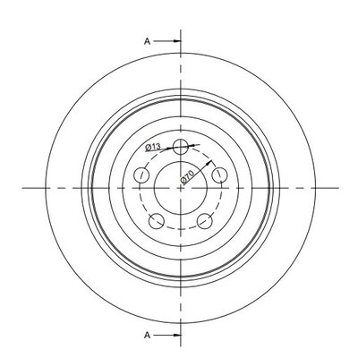 Polyurethaan aandrijfwiel 230x70 mm - Boring 45 mm flensaansluiting - 1350 kg