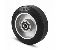 Elastisch rubber wiel 100 mm - 160 kg