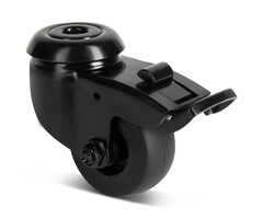 Zwart zwenkwiel met rem 50 mm - 50 kg