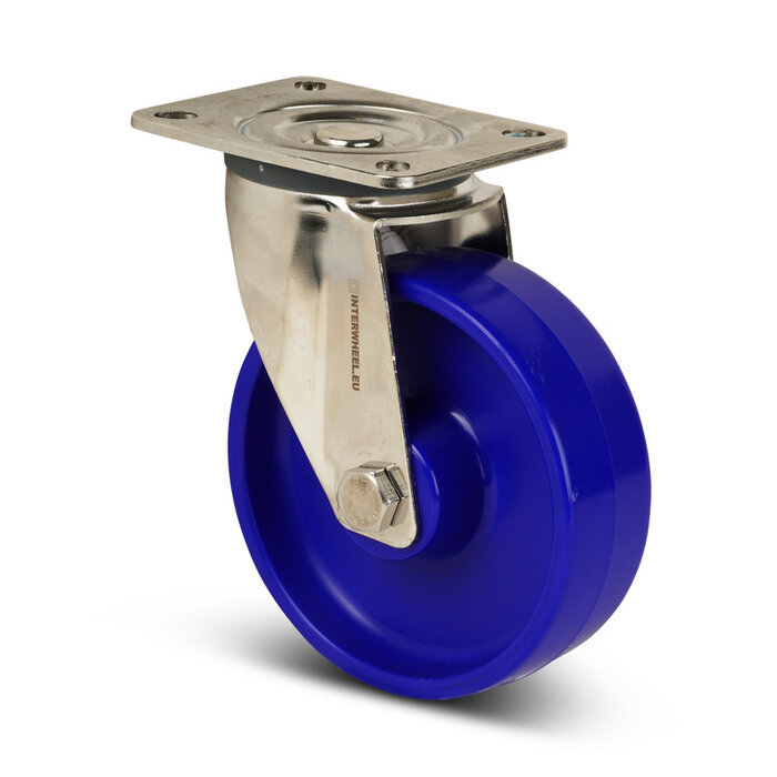 Rvs zwenkwiel 80 mm Nylon - rollager - 120 kg