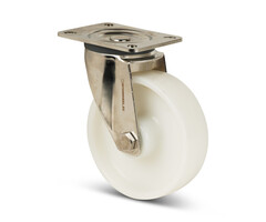 Rvs zwenkwiel 125 mm Nylon - 150 kg