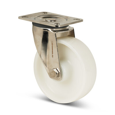 Rvs zwenkwiel 160 mm - Nylon - 300 kg