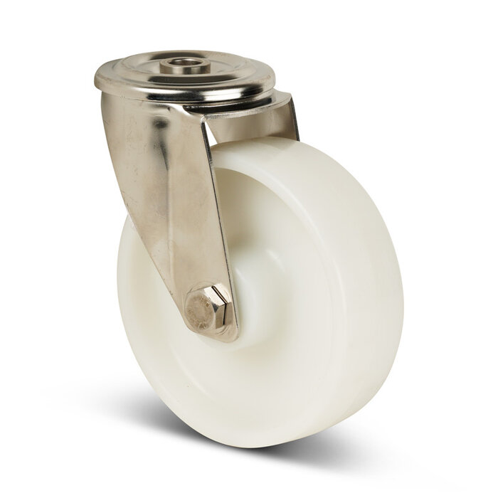 Rvs zwenkwiel 80 mm - Nylon - 120 kg