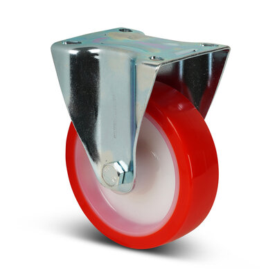 PU bokwiel 80 mm - rollager - 130 kg