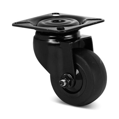 Zwart zwenkwiel 50 mm - kogellager - plaat - 50 kg