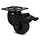 Zwart zwenkwiel met rem 50 mm - plaat - 50 kg