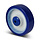 Rvs wiel 200 mm - blauw - PU - rollager - 600 kg