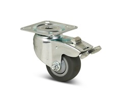 TPR rubber zwenkwiel met rem 50 mm - kogellager - 50 kg